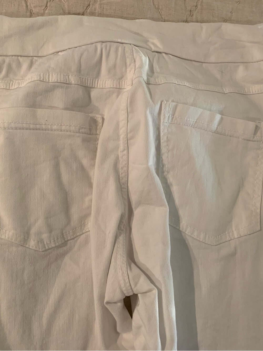Venti6 White Drawstring Zip Pocket Pants; Size Small - Picture 7 of 8